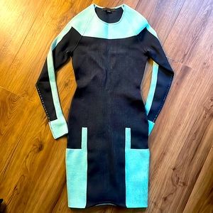 Alexander Wang blue midi knit dress size extra small